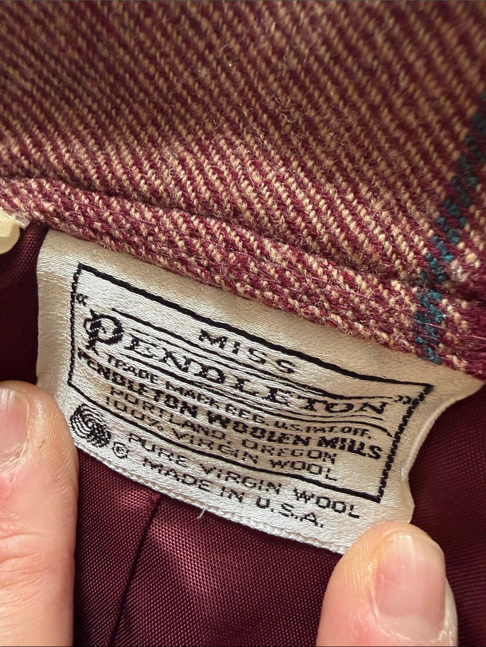 Vintage Pendleton 100% Virgin Wool Buffalo Check Midi Skirt 26” Waist A-line USA - Picture 9 of 14